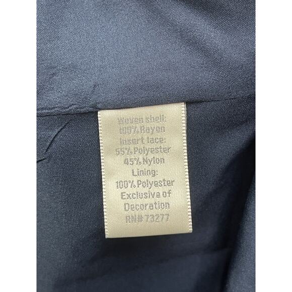 Lauren Conrad Dress Womens size 10 Navy Floral Boho Peasant Sleeveless Cottage - Picture 5 of 7